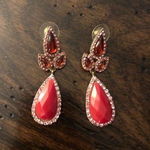 Pink & Red Drop Earrings